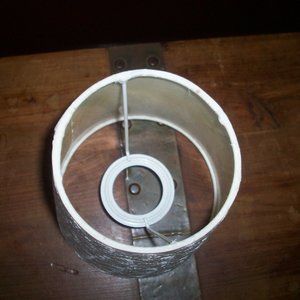 Fluted Lamp Shade Off White Fabric Embroidered Home Decor Table 5.5" Mini-Shaft